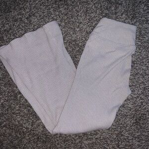 Kids Ribbed flare Pants in Cream size 7